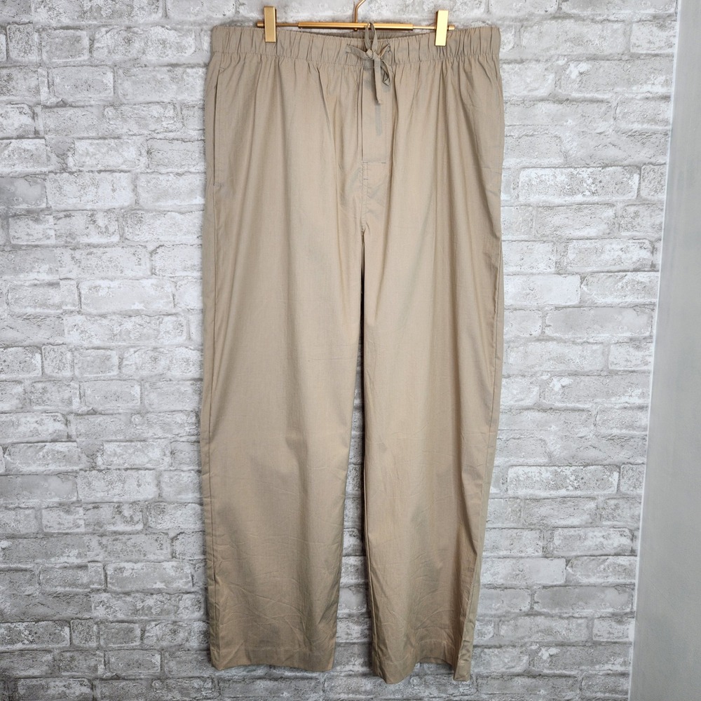 Banana Republic Leisure Pants Tan Elastic Drawstring Casual Minimalist 36x29